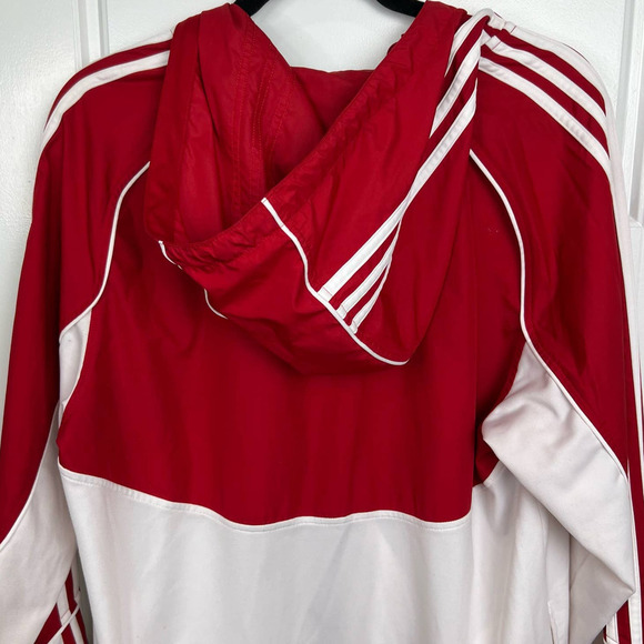 ADIDAS Nebraska Huskers LOGO Men's Red/White Full Zip Hooded Jacket Medium - Picture 4 of 6